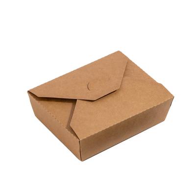 Chine Eco Friendly 1080ml Disposable Kraft Lunch Folders Roll Craft Food Paper Box For Restaurant à vendre