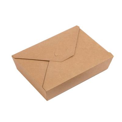 China Supplier 1480ml Salad Lunch Packaging Box Disposable Biodegradable Paper Boxes Takeaway Food Brown Factory Kraft Paper Te koop