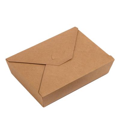 China Disposable Salad Bento Disposable Paper Fast Food Box From Supplier 1480ml Manufacturers Kraft Paper en venta