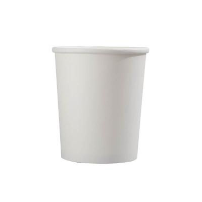 China Supplier Biodegradable Compostable 8OZ Food Wrapping Paper Cup Container Heatable White Paper Bowl With Lid en venta