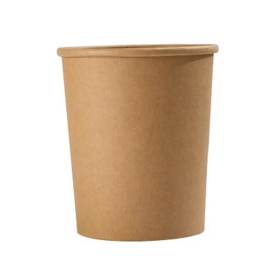 中国 Biodegradable Disposable Top Printing Customize 12OZ Kraft Paper Soup Bowl Cup With PP Lid And Lid Paper Soup Container 販売のため