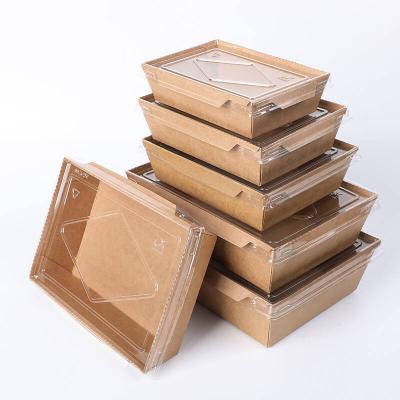 中国 Custom Printing Biodegradable Take Out Craft Paper Containers Biodegradable Lunch Salad Box With Lid 販売のため