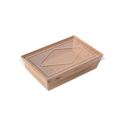 中国 Customized 1200ml Salad Packing Bowl Biodegradable Biodegradable Brown Kraft Paper Disposable Food Contain Box 販売のため