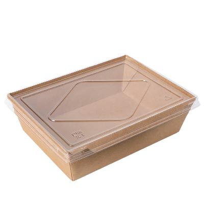 Κίνα 2100ml Container Salad Bowl Food Packaging Biodegradable Eco Friendly Disposable Paper Quick Boxes Wrapping Paper For Restaurant προς πώληση