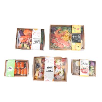 China Sushi Takeout Disposable Bento Kraft Paper Food Boxes Restaurant Biodegradable Wholesale Biodegradable Take Out Lunch Packing Boxes Te koop