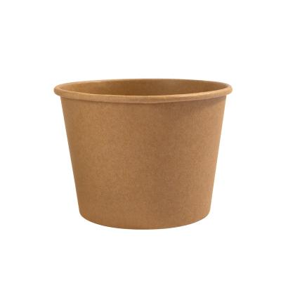 China Manufacturers Supplier 1050ml Biodegradable Restaurant Take Out Containers Soup Cup Brown Kraft Paper Bowls With Lid à venda