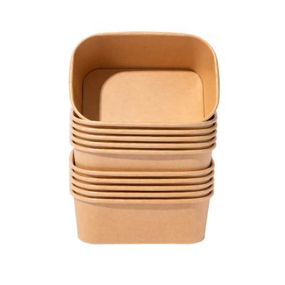 중국 Disposable Rectangular Food Packaging Factory Supply Biodegradable Lunch Box Paper Packaging Disposable Bowls Boxes For Restaurant 판매용