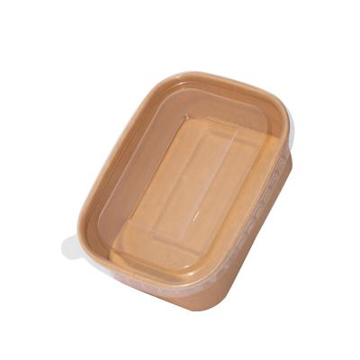 중국 Manufacturers Disposable Supplier Rectangular Ice Cream Take Out Box 750ml Paper Salad Bowl Packaging With Lid 판매용