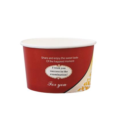 中国 Biodegradable Disposable Compostable Ice Cream Paper Cup Custom Square Printed Ice Cream Bowls With Paper Lid 販売のため