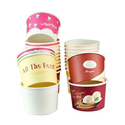 China Biodegradable Custom Printing Disposable Yogurt Bowls Box Paper Cups Ice Cream With Personal Design en venta