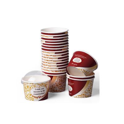 Κίνα Biodegradable Disposable Cup 12oz Ice Cream Yogurt Dessert Bowl Paper Ice Cream Paper Cup With Lid προς πώληση