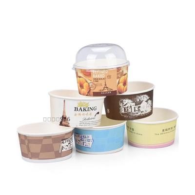 Κίνα 8oz Ice Cream Yogurt Containers Tub Biodegradable Biodegradable Disposable Paper Cup With Lids προς πώληση