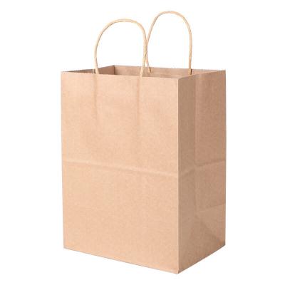 Κίνα Biodegradable Grade Kraft Paper Food Deli Delivery Bags Take Out Carry Brown Paper Packaging Bag προς πώληση