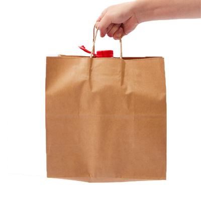 China Biodegradable Custom Design Lunch Restaurant Compostable Delivery Take Out Kraft Paper Bags Open Paper Bag For Bread en venta