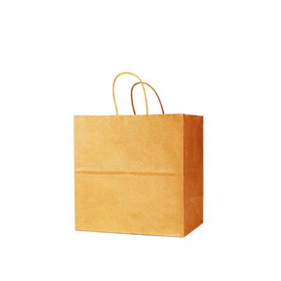 China Custom Printed Biodegradable Handle Restaurant Compostable Delivery Take Out Packaging Carry Kraft Food Paper Bag for sale