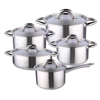 China Sustainable kitchen minds stainless steel cookware set cooking hot selling pots and pans stainless steel pot and pans for sale