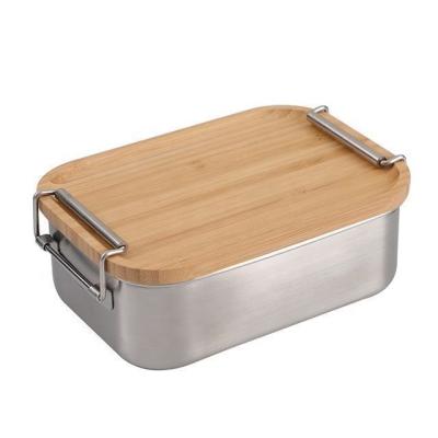 China Custom Made Bamboo Bento Lunch Box Food With Lid Sustainable Eco-Friendly Bamboo Cover Kids Lunch Box Products for sale