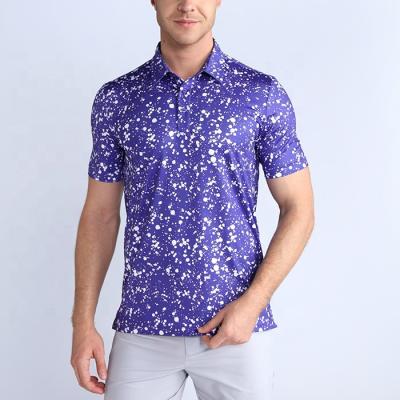 China 2022 Wholesale QUICK DRY Men's Print UPF50 Fashion Golf High Quality Quick Dry Polo Shirt for sale