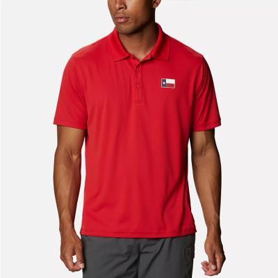 China Red QUICK DRY Polo Golf Shirt Branded Polyester Spandex With Your for sale