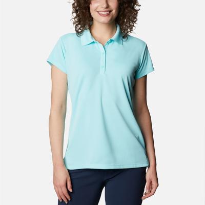 China Ladies Girl Blank Solid Color Anti-Wrinkle Women's Golf Polo Shirt for sale