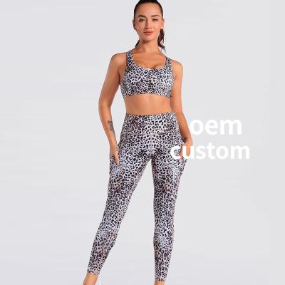 China Celana d'abbigliamento tayt leopard termal breathable high waist compression gym leggings seemless yoga pants with pockets for sale