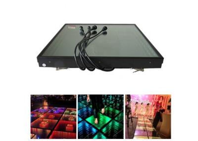 China IP54 3D RGB LED Dance Floor Display With 12mm Tempered Glass Surface Board for sale