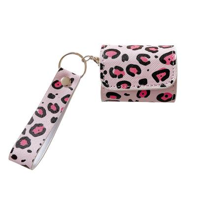 China Leopard Leather Case With Lanyard Leopard Leather Case For AirPods Pro Skin Earphone Cover Device With Lanyard for sale