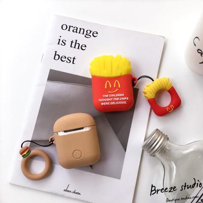 China Hamburger For Airpods Case Chips Hamburger Earphone Protective Cartoon Chips Cover For Airpods Silicone Case for sale