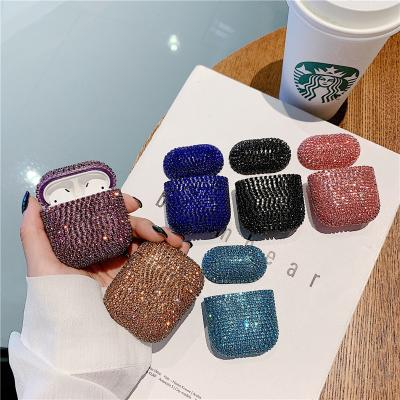 China Luxury Bling Bling Diamond Cover Earphone Shiny Cover Device For Airpods Case Bling Diamond Earphone Case for sale