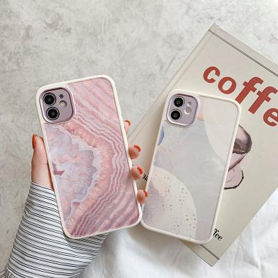 China Protect Your Cell Phone INS Pink Marble Case Lens Phone Protective Electroplating Case For iPhone 12 pro Max Cover for sale