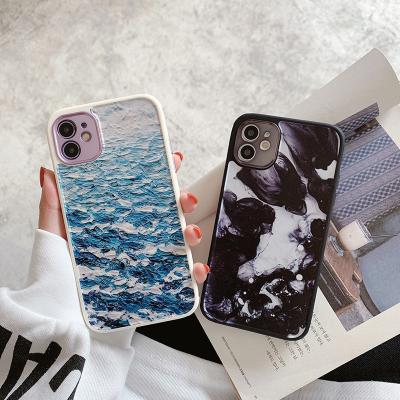 China Protect Your Cell Phone Ins Oil Painting Plated Protective Lens Phone Case For iPhone12 12 pro Max Cover for sale