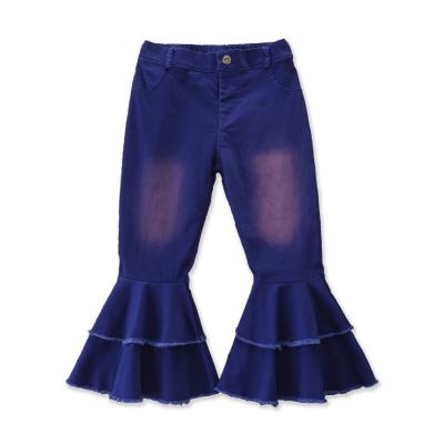 China Wholesale Anti-wrinkle Kids Girls Clothing Kids Bell Bottom Jeans Stacked Pants for sale