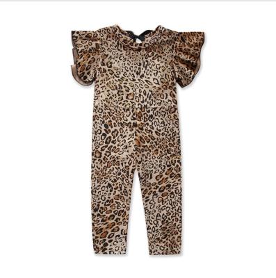 China Cotton Leopard Print Baby Rompers Long and Overalls Rompers for Girls for sale