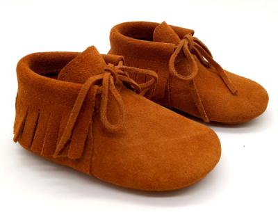 China Wholesale Newborn Baby Booties Fringe Leather Soft Moccasins Anti-slippery Shoes for sale