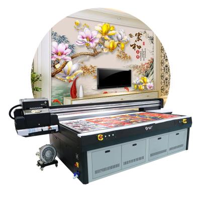 China Building Material Shops 2.5m*1.3m Printer Width 4-8 Pcs Ricoh GN5 Printhead UV Flatbed Printer for sale