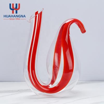 China New Handcrafted Crystal Glass Clear Cock Shaped Red Wine Decanter Decanter HUAHANGNA 1900ml Unique Classic/Postmodern Design for Hotel Home Kitchen for sale