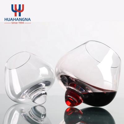 China New Classic/Postmodern Rotating Drinking Tumbler Down Tasting Glasses Brandy High Belly Cigar Cocktail Glass Beer Whiskey Wine Cup Family Bar Party for sale