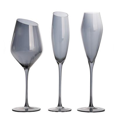 China New Classical/Postmodern Art Exquisite Ideal For Home Bar Champagne Flutes Crystal Champagne Glasses Set Transparent Wine Glass for sale