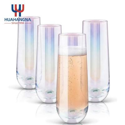 China New Classic/Postmodern 280ml 9.3oz Homeware Champagne Glass Stemless Iridescent Glass Bar Restaurant Water For Christmas New Year Thanksgiving Gift for sale