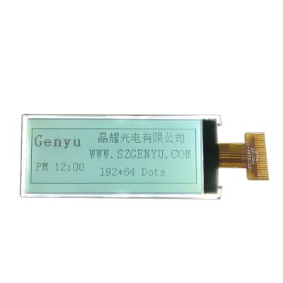 China 2.76 Inch 192x64 Graphic LCD Display Module FSTN Gray Screen COG+24 Pin FPC Connector With White Backlight Custom for sale