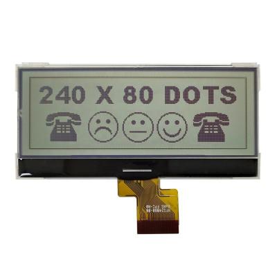 China Smart Home Switch Factory Supply Gray Background Black Font 240x80 Tooth Graphic LCD For Switch for sale