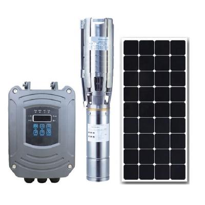 China Family Homes 3000W 4HP 36m3/h 56m Elevator Solar Powered AC DC Submersible Deep Well Water Pumps for sale