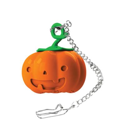 China Easy-Care Sustainable Fashionable Orange Indoor Tea Leaf Halloween Pumpkin Food Grade Silicone Infusers Cute Tea Infuser for sale