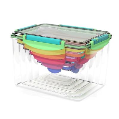 China Wholesale Hot Colorful Plastic Food Container Microwave Viable BPA Free Food Container Tritan Airtight Food Storage Containers Set With Lids for sale