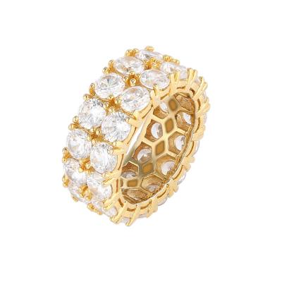 China Hip Hop Hip Hop Rings Fashion Jewelry Hip Hop Double Row Zircon Rings for sale