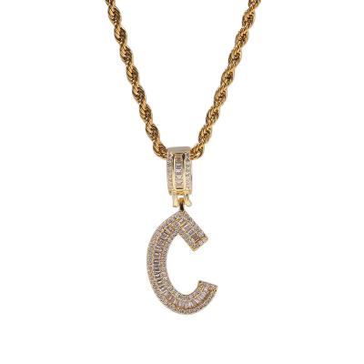 China Cuban Hip Hop Diamond Letter Necklaces Hip Hop Zirconia Letter Necklaces Fashion Jewelry Cuban Necklaces for sale