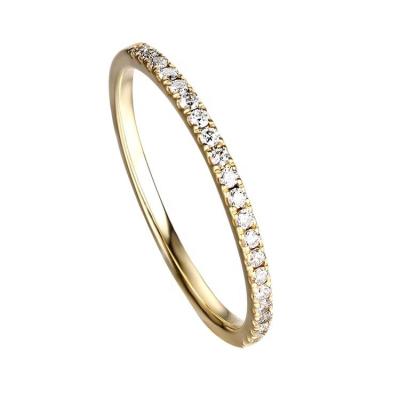 China CLASSIC Natural Diamond 18k Gold Eternity Band 0.15ct 0.2ct Total Tennis Ring Elegant Women Office Lady Half Match All Ring for sale