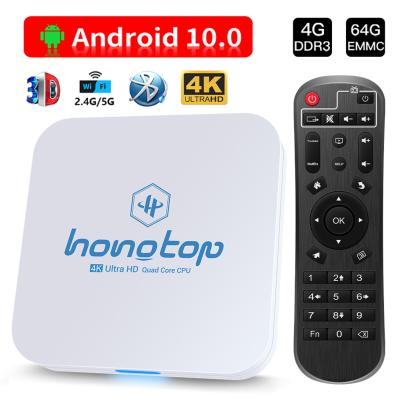 China OEM/ODM Factory HONGTOP Android TV Box High Quality Android 10 2.4G&5.8G Wifi 4gb 64gb 4k TV Receiver Media Player HDR+ Set Top Box for sale