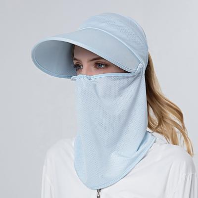 China Breathable Sun Hat For Cycling New Ponytail Ice Sunscreen Summer Face Mask Outdoor Breathable Sun Hat For Cycling Fishing Walker Camping for sale