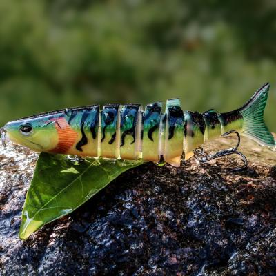 China Plastic Eight Section Fish Bionic 3D Multi Section Hot Seal Eye Fishing Bionic Lure 24G Plastic Eight Section Fish Bait 12CM for sale